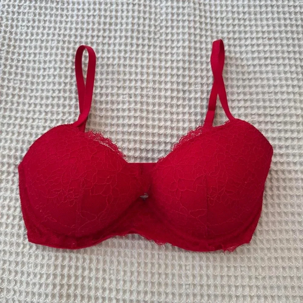 Red lace gilly hicks lightly lined demi bra